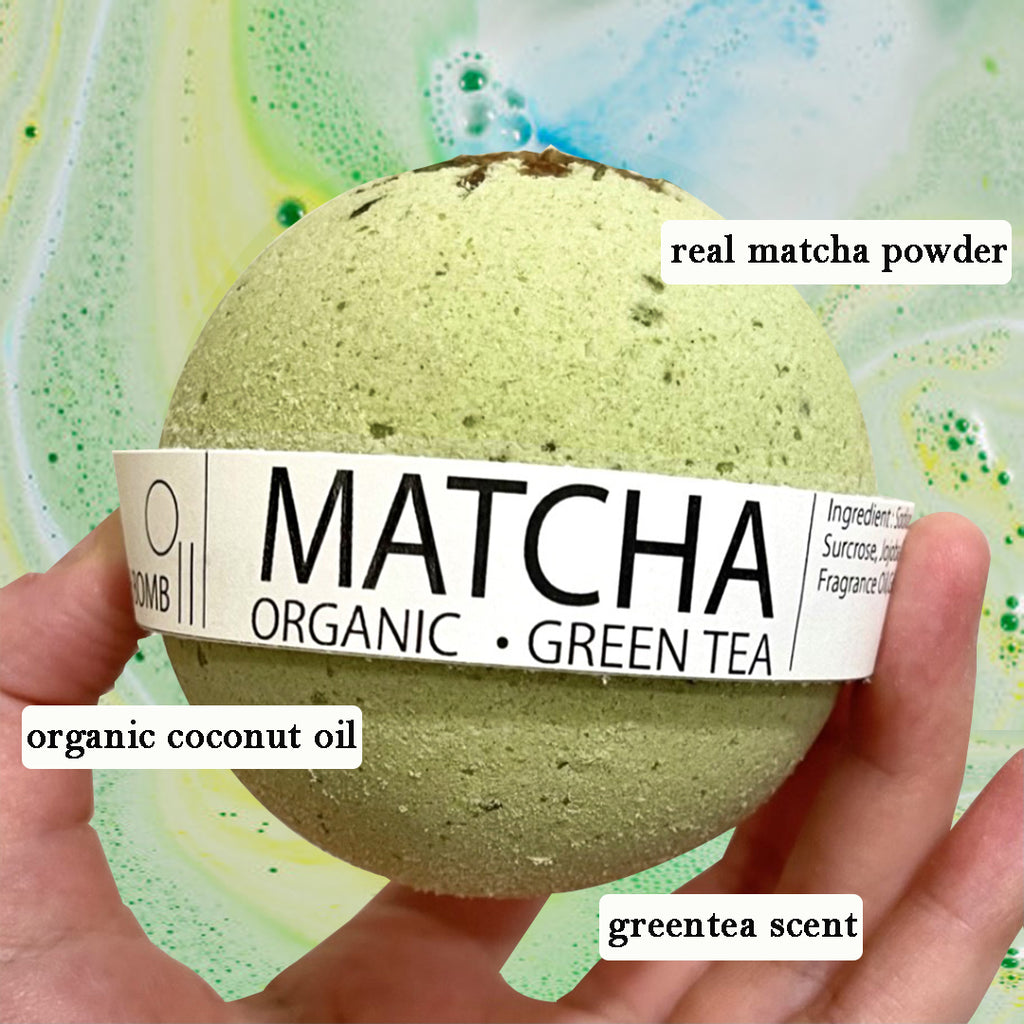 Organic Matcha Greentea Large Bath Bomb - 8oz